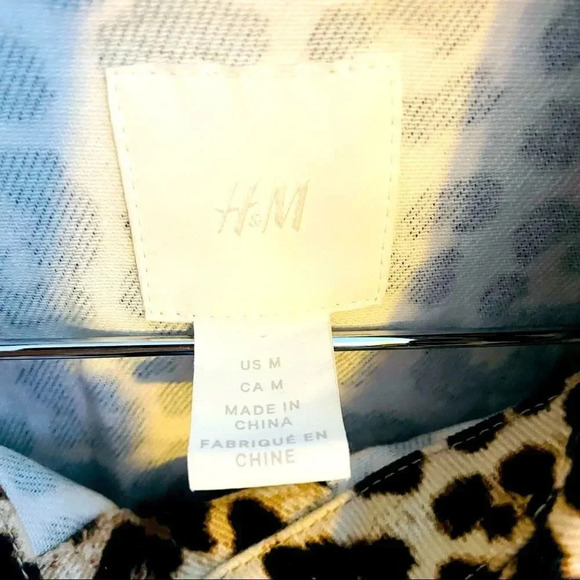 NWT H&M Leopard Cotton Twill Shirt Jacket/Shacket - Picture 5 of 5